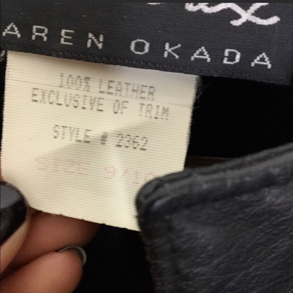 KAREN OKADA Vintage Cropped Leather Fringe Jacket - Picture 4 of 5